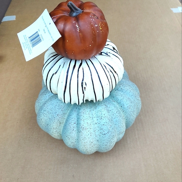 Three tier 12 in tabletop pumpkin - Picture 1 of 4